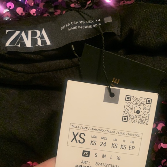 Zara NWT sequin mini dress- Violet - Picture 3 of 8